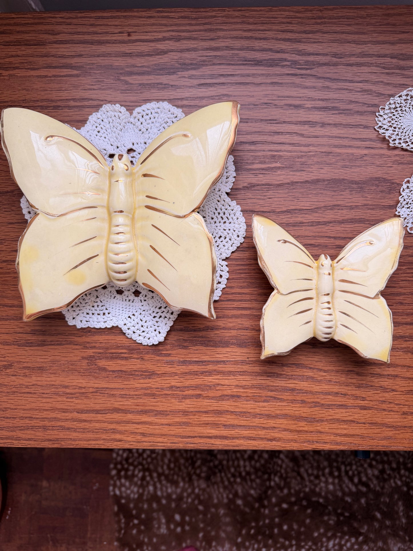 Large gold leaf butterfly wall vase
