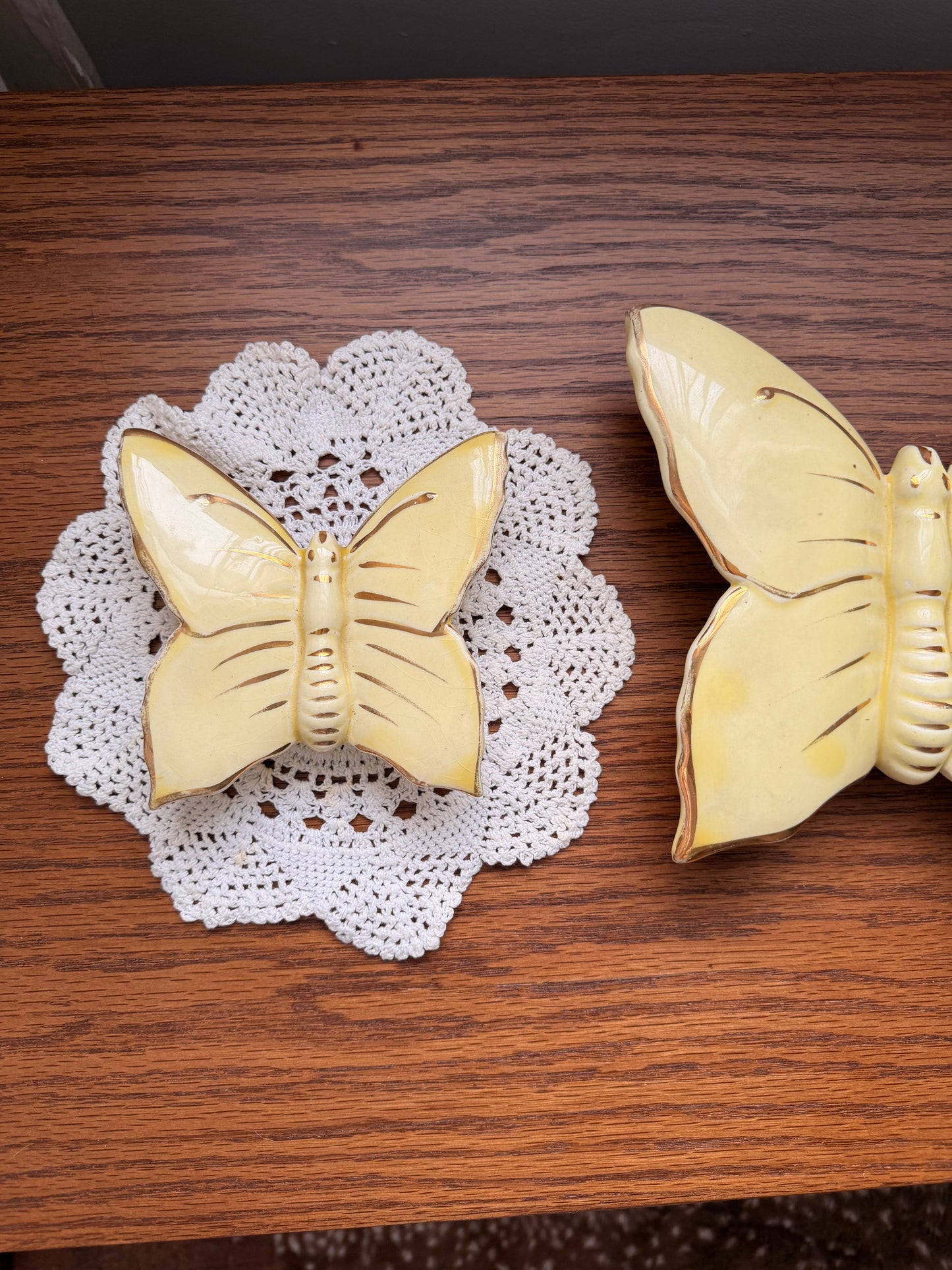 Small gold leaf butterfly wall vase