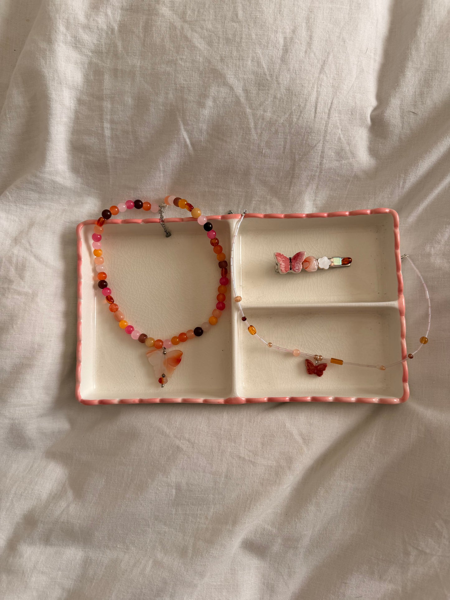 Ombre butterfly on sunset beads
