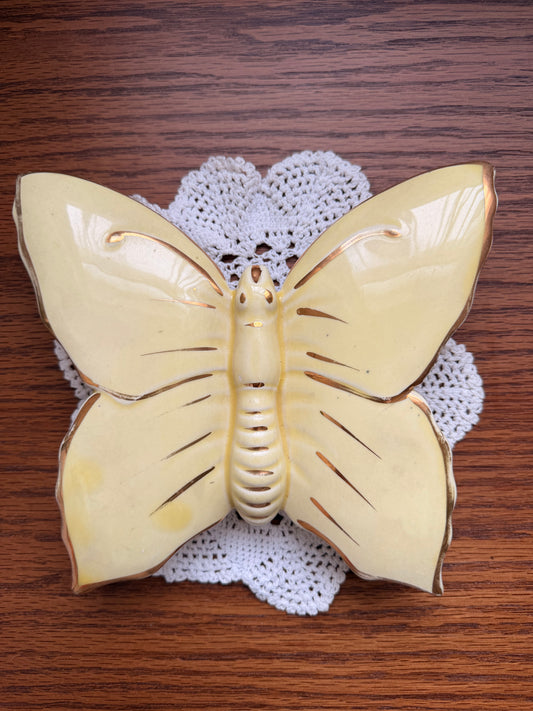 Large gold leaf butterfly wall vase