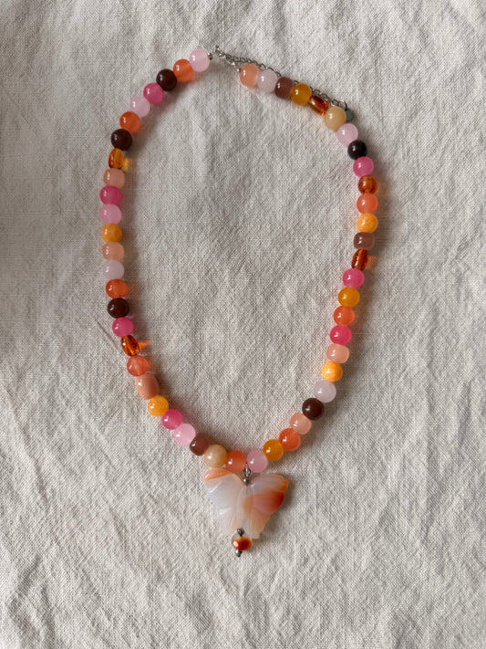 Ombre butterfly on sunset beads
