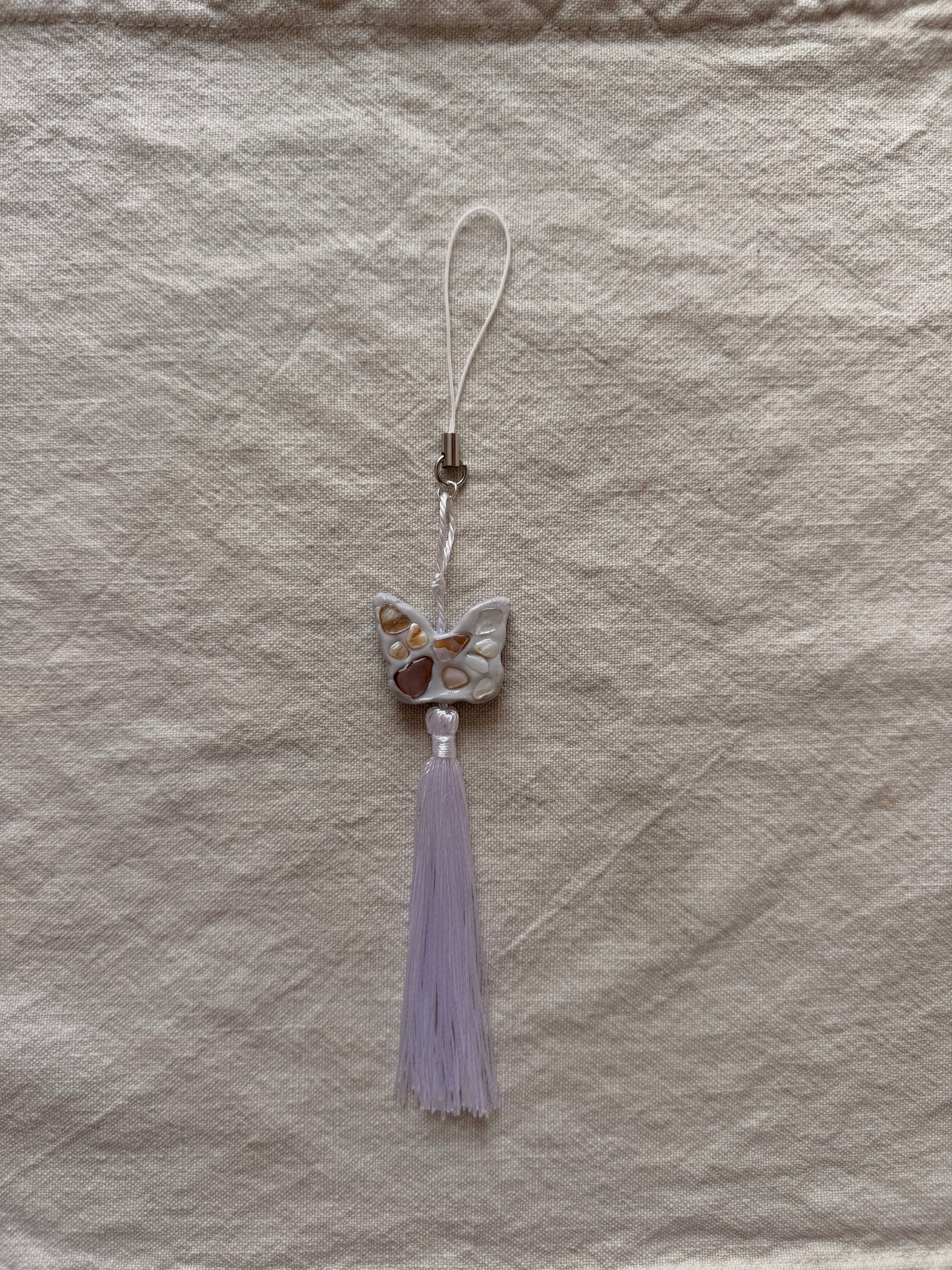 Smokey butterfly phone charm