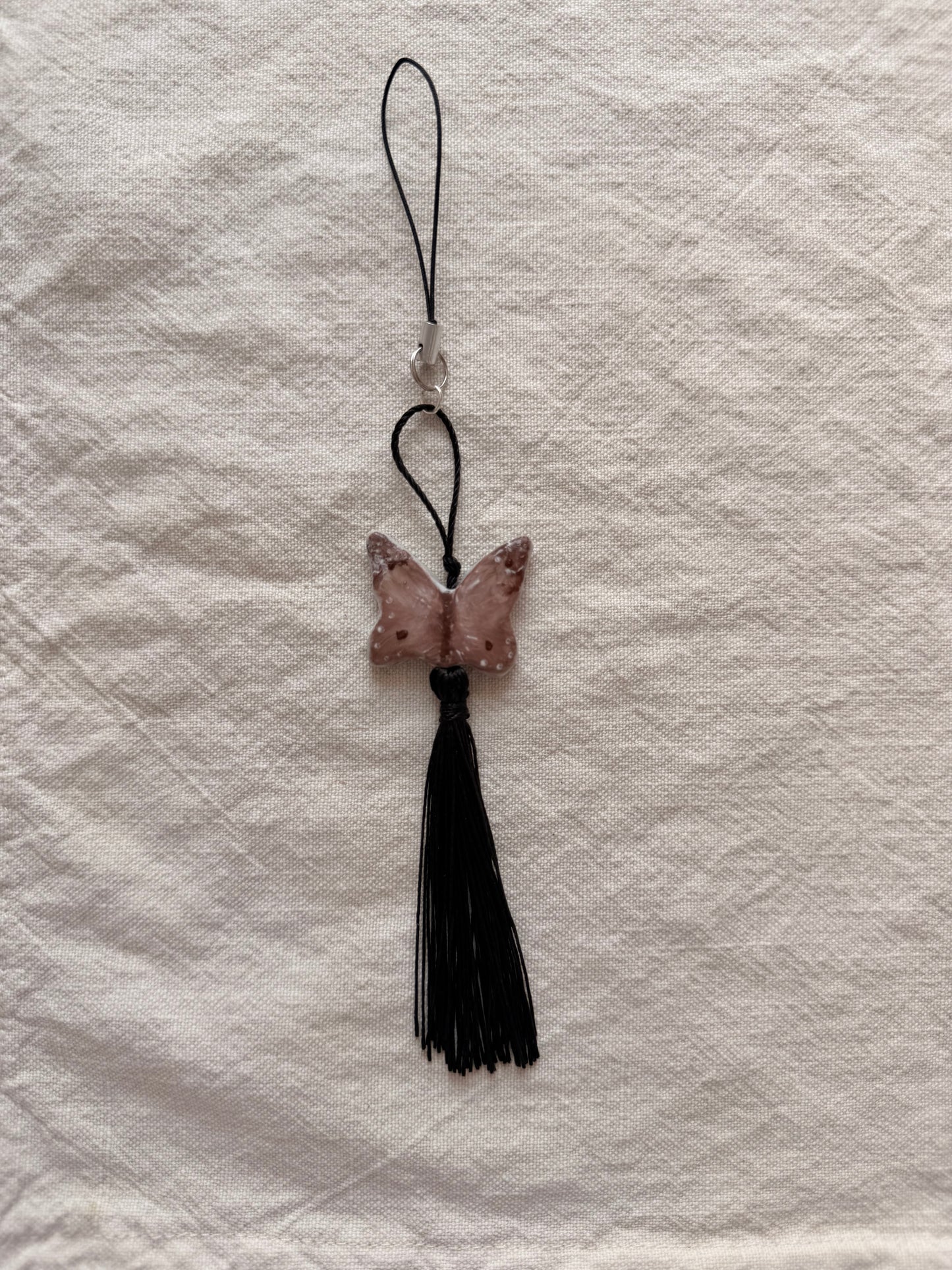 Fawn butterfly phone charm